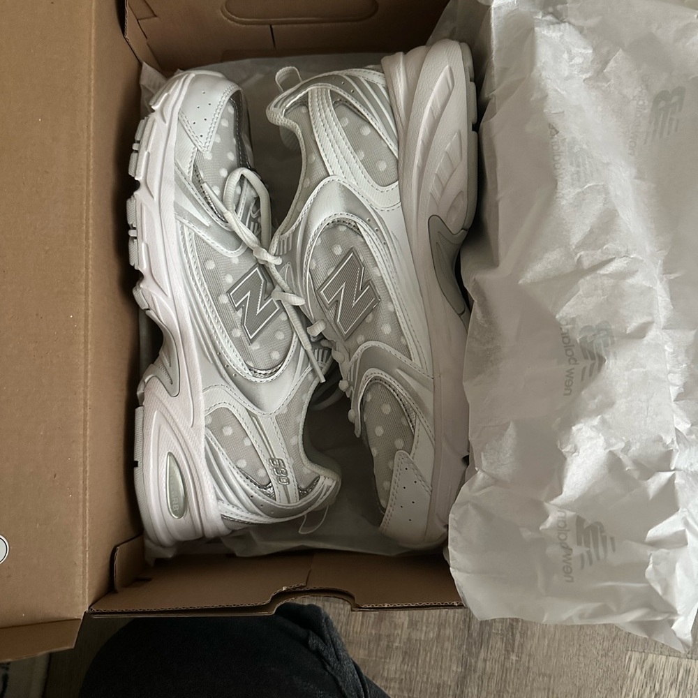 New Balance White and Gray Running Shoes